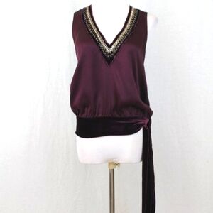 Charmeuse Silk Satin and Pure Silk Velvet 1920s Style Flapper Top XS